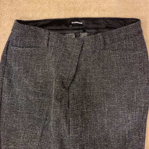 Express Columnist barely boot mid rise stretch trousers, size 12R, black/white - Picture 2 of 6